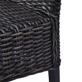 vidaXL Krzesła stołowe, 2 szt., czarne, rattan Kubu i drewno mango