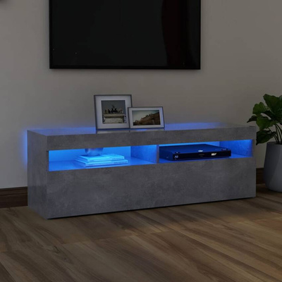 vidaXL Szafka pod TV z oświetleniem LED, szarość betonu, 120x35x40 cm wariant 4