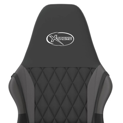 Fotel gamingowy, czarno-szary, sztuczna skóra vidaXL