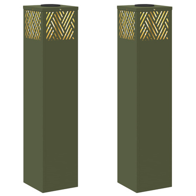 Słoneczna LED lampa na ścieżkę 2 pcs Zielony oliwkowy