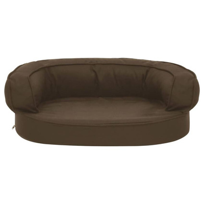 vidaXL Legowisko dla psa, 60x42 cm, stylizowane na lniane, brązowe