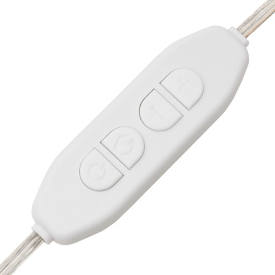 Lustro ścienne z lampkami LED, okrągłe, szklane vidaXL