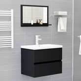 vidaXL Lustro łazienkowe, czarne 60x10,5x37cm, materiał drewnopochodny