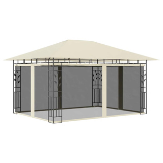 Altana ogrodowa z moskitierą, 4x3x2,73 m, kremowa, 180 g/m?