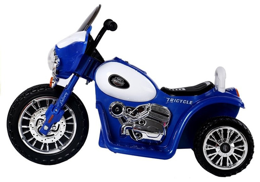Motor na Akumulator Trójkołowy JT568 Policja Dla Dzieci LED Niebieski