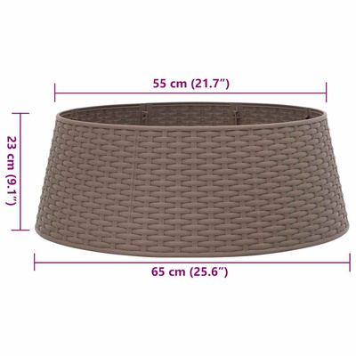 Osłona pod choinkę, brązowa, Ø65x23 cm, plastikowa