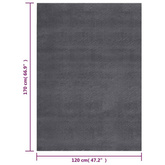 vidaXL Dywan z krótkim włosiem i możliwością prania 120x170cm antracyt