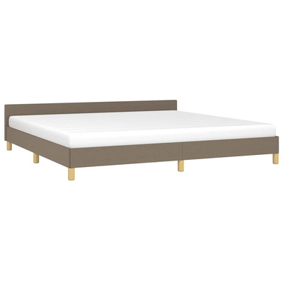 vidaXL Rama łóżka z zagłówkiem, kolor taupe, 200x200 cm, obita tkaniną model standard