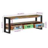 vidaXL Szafka pod TV, 120x30x45 cm, lite drewno z odzysku