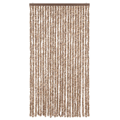 Zasłona przeciwko owadom, beż i ciemny brąz, 100x220 cm, szenil
