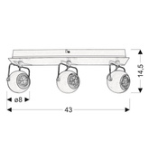 Lampa Sufitowa Listwa Candellux Tony 93-25074-Z 3X3W Led Gu10 Biały
