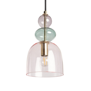 Lampa Wisząca Szklana fioletowo-złota E14 L Abruzzo Koloreno