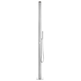 Prysznic ogrodowy z szarą podstawą, 225 cm, stal nierdzewna