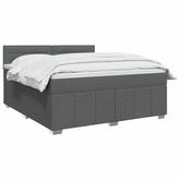 Łóżko z box spring LED z materacem ciemnoszary 180 x 200 cm