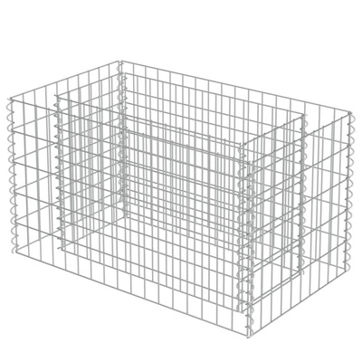 vidaXL Podwyższona donica gabionowa, galwanizowana stal, 90x50x50 cm