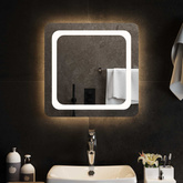 Lustro łazienkowe LED przezroczysty 50 x 50 cm szkło hartowane