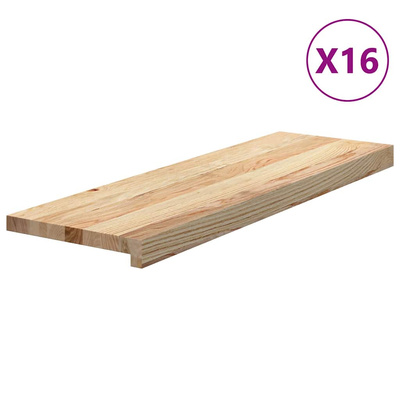 Stopnie schodowe, 16 szt. surowe 80x30x2cm lite drewno dębowe