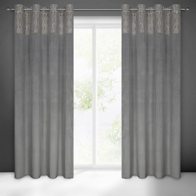 Zasłona Liza stalowa 140x250