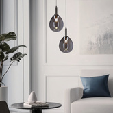 Lampa wisząca szklana LUKKA ze srebrnym kloszem – elegancka lampa do jadalni i salonu LED