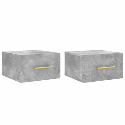 vidaXL Wiszące szafki nocne, 2 szt., szarość betonu, 35x35x20 cm model standard