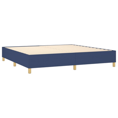 vidaXL Łóżko kontynentalne z materacem, niebieskie, tkanina 200x200 cm wariant 18