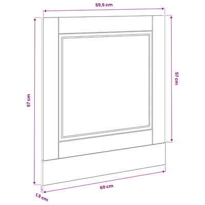 Front do zmywarki PORTO Czarny Dąb 60 x 1,5 x 57 cm