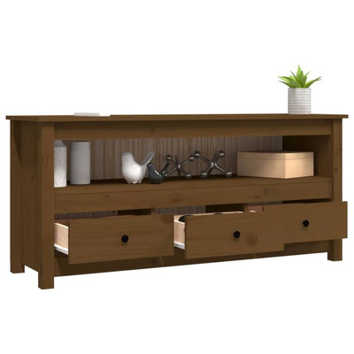 vidaXL Szafka pod TV, miodowy brąz, 114x35x52 cm, lite drewno sosnowe