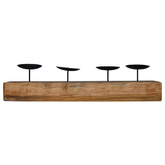 Świecznik Naturalny 50 x 15 x 10 cm Lite drewno tekowe