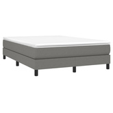 vidaXL Łóżko kontynentalne z materacem, ciemnoszara tkanina 160x200 cm model standard