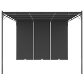 vidaXL Altana ogrodowa z zasłoną boczną, 4 x 3 x 2,25 m, antracytowa