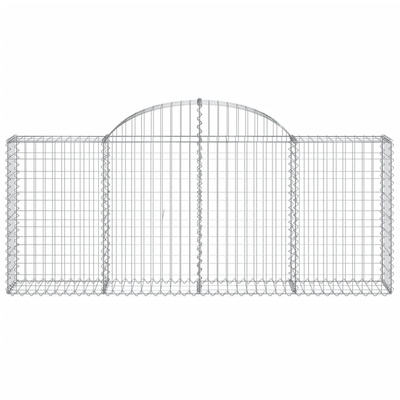 Kosze gabionowe, 5 szt, 200x30x80/100 cm, galwanizowane żelazo