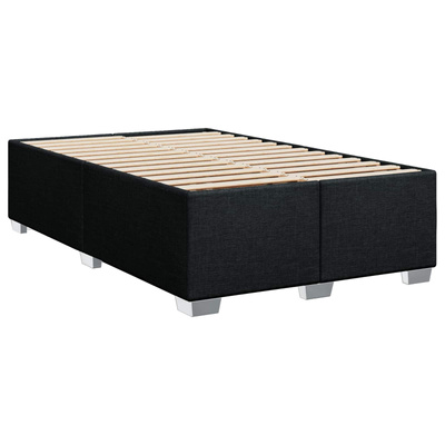 Łóżko Box Spring z materacem i LED Czarny 120 x 200 cm tkanina