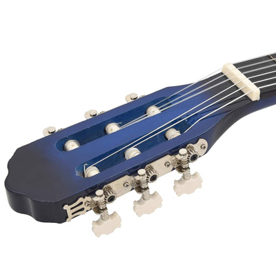 12-częściowy zestaw z gitarą klasyczną, niebieski, 4/4, 39"