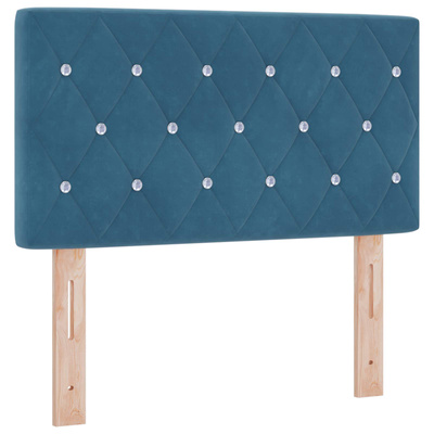 Łóżko Box Spring z materacem i LED niebieski 80 x 200 cm Welur