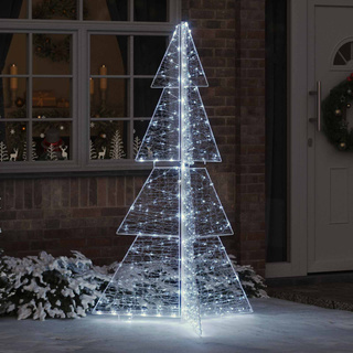 Choinka z 240 diodami LED Zimna Biała 180 cm Akryl