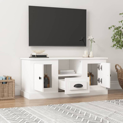 vidaXL Szafka pod TV, biała, 100x35,5x45 cm, materiał drewnopochodny