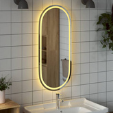 vidaXL Lustro łazienkowe z LED, 100x45 cm, owalne