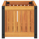 Donica ogrodowa, 45x30x27,5 cm, lite drewno akacjowe i stal