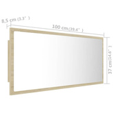 vidaXL Lustro łazienkowe LED, kolor dąb sonoma, 100x8,5x37 cm, akryl