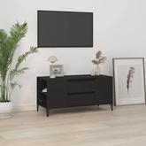 Szafka pod TV, czarna, 102x44,5x50 cm, materiał drewnopochodny vidaXL