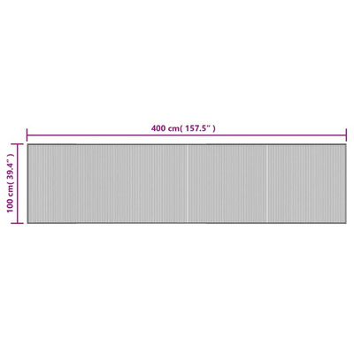 vidaXL Dywan prostokątny, szary, 100x400 cm, bambusowy
