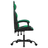 vidaXL Obrotowy fotel gamingowy, czarno-zielony, sztuczna skóra model standard