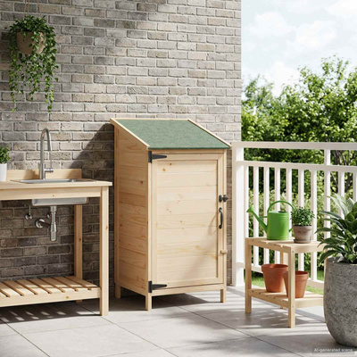 Shed ogrodowy naturalny 59 x 56 x 113,5 cm Drewno Świerkowe