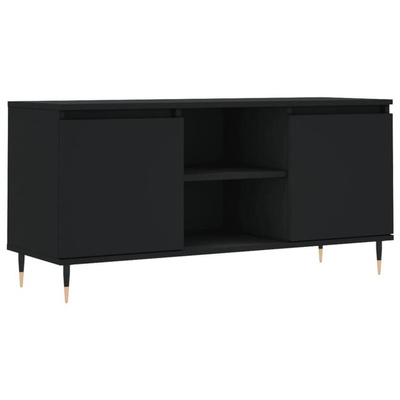 vidaXL Szafka pod TV, czarna, 104x35x50 cm, materiał drewnopochodny