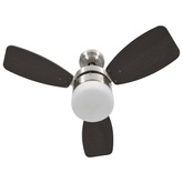 vidaXL Wentylator sufitowy z lampą i pilotem, 76 cm, ciemnobrązowy
