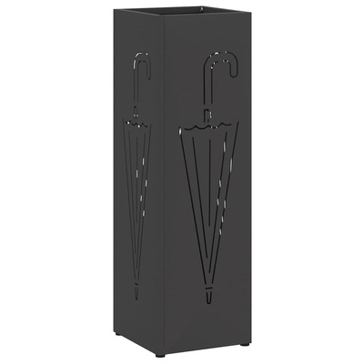 Stojak na Parasol Deszczowy Czarny 15,5 x 15,5 x 49 cm Stal
