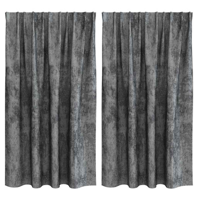 Zasłony z weluru z zasłonami 2 pcs Szary 140 x 140 cm Aksamit
