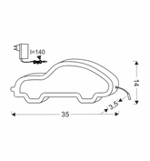 car lampa stołowa dla dziecka led iq kids różowy