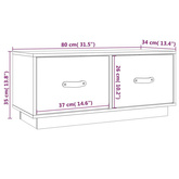 vidaXL Szafka pod TV, czarna, 80x34x35 cm, lite drewno sosnowe