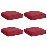 Poduszka 4 pcs Czerwone wino 40 x 40 x 8 cm Materiał Oxford